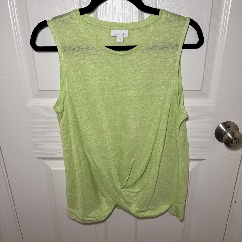 J. Jill Green Linen Tank Top